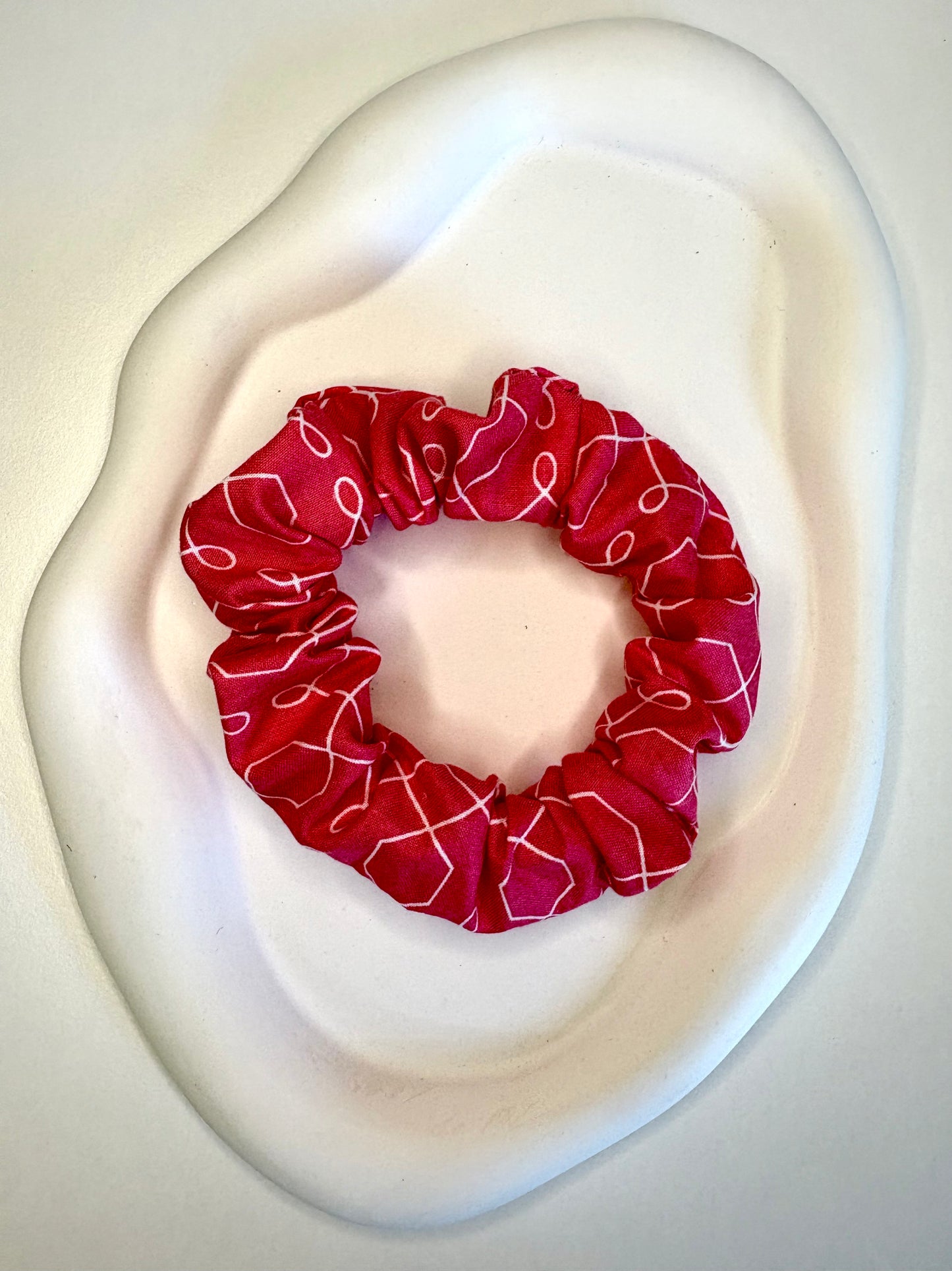 Scrunchie Fuchsia-Lines - Handmade