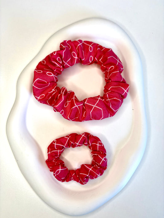 Scrunchie Fuchsia-Lines - Handmade